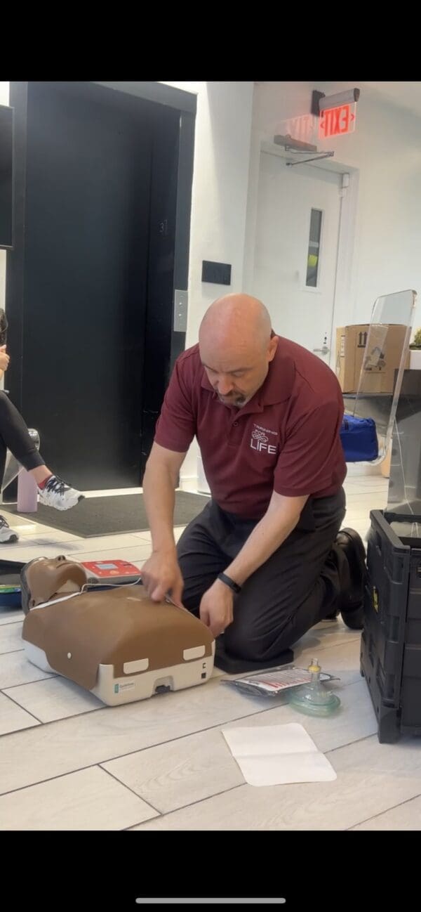 Man demonstrating CPR training.