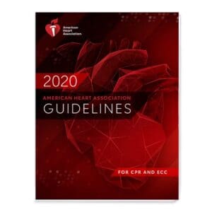 A red book with the cover of the american heart association guidelines.