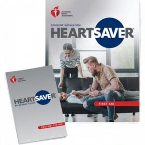 A book and manual for the heartsaver first aid course.