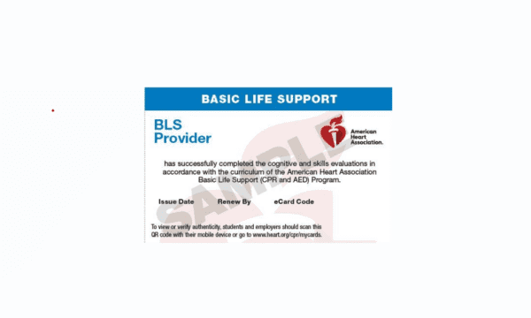 American Heart Association BLS Provider card.